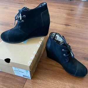Women's Black Wedge Ankle Boots